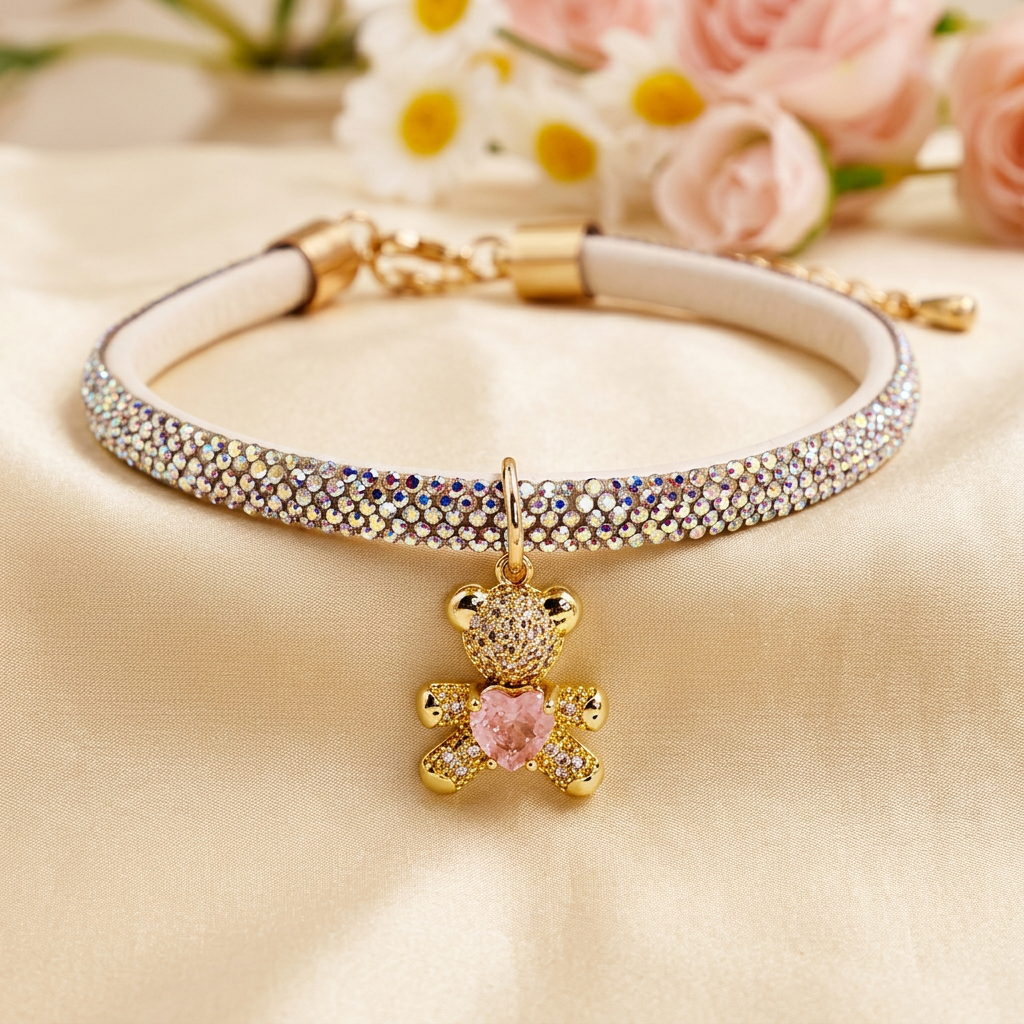 Crystal Teddy Necklace